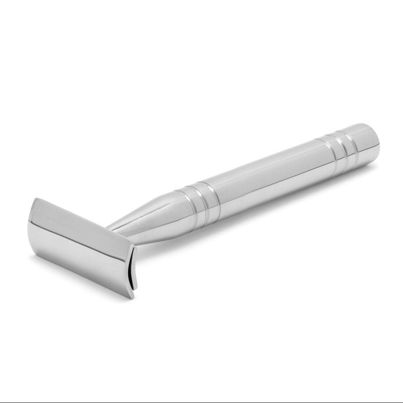 BB Other - Stainless steel safety razor with leather pouch